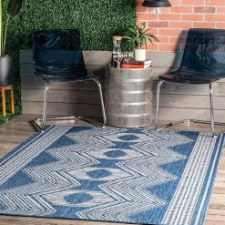 Kirklands Home Raina Blue Tribal Zig Zag Outdoor Rug, 8x10 Online