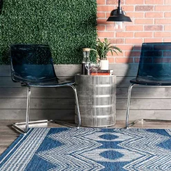 Kirklands Home Raina Blue Tribal Zig Zag Outdoor Rug, 8x10 Online