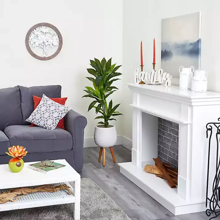 Trees & Topiaries>Kirklands Home Real Touch Dracaena in Mossy Tripod Planter