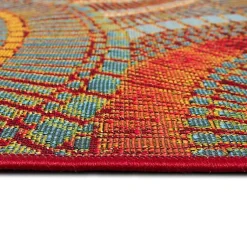 Kirklands Home Red & Blue Circles Indoor/Outdoor Rug, 2x3 Online