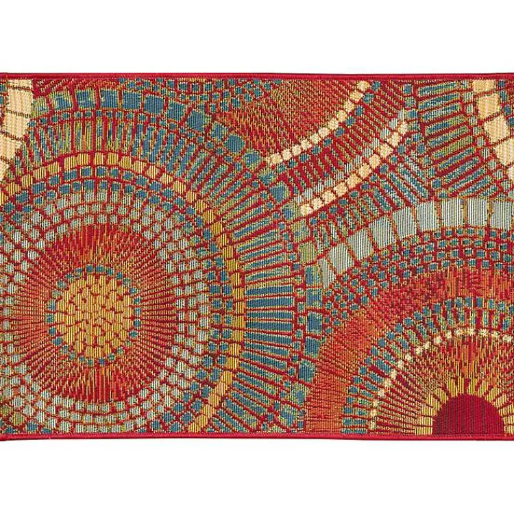 Kirklands Home Red & Blue Circles Indoor/Outdoor Rug, 3x4 Clearance