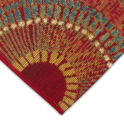 Kirklands Home Red & Blue Circles Indoor/Outdoor Rug, 3x4 Clearance