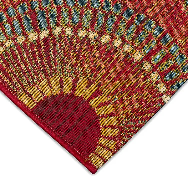Kirklands Home Red & Blue Circles Indoor/Outdoor Rug, 3x4 Clearance
