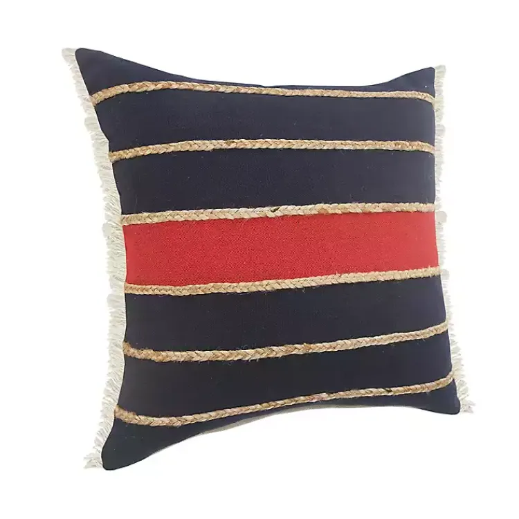 Pillows>Kirklands Home Red & Navy Nautical Rope Throw Pillow, 24x24