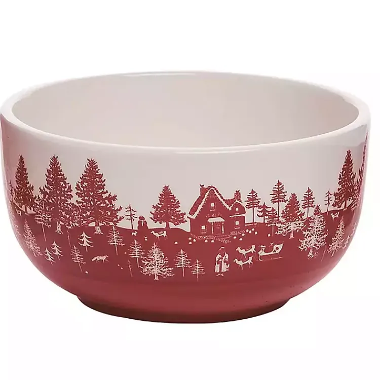 Christmas Dining & Entertaining>Kirklands Home Red & White Toile Christmas Bowls, Set of 3