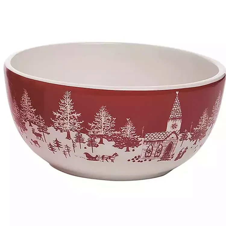 Christmas Dining & Entertaining>Kirklands Home Red & White Toile Christmas Bowls, Set of 3