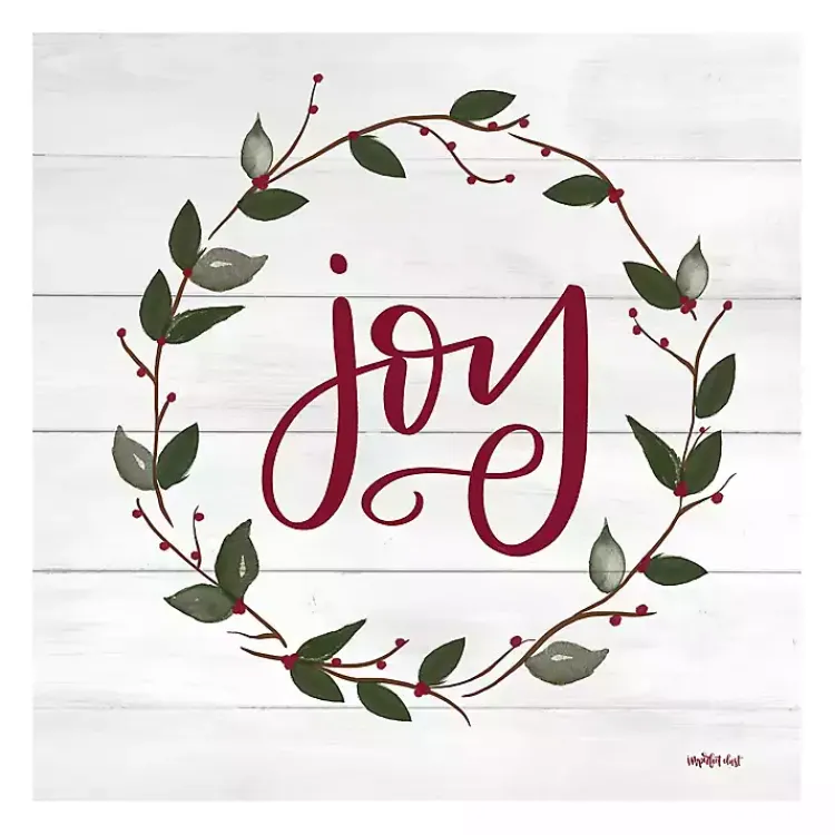 Christmas Art & Wall Decor>Kirklands Home Red and Green Joy Wreath Canvas Art Print