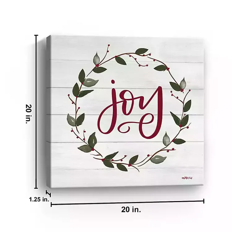 Christmas Art & Wall Decor>Kirklands Home Red and Green Joy Wreath Canvas Art Print