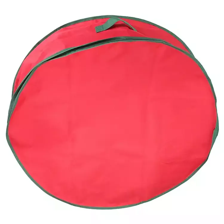 Seasonal Storage>Kirklands Home Red and Green Wreath Storage Bag