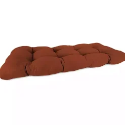 Kirklands Home French Edge Outdoor Wicker Settee Cushion Red Discount