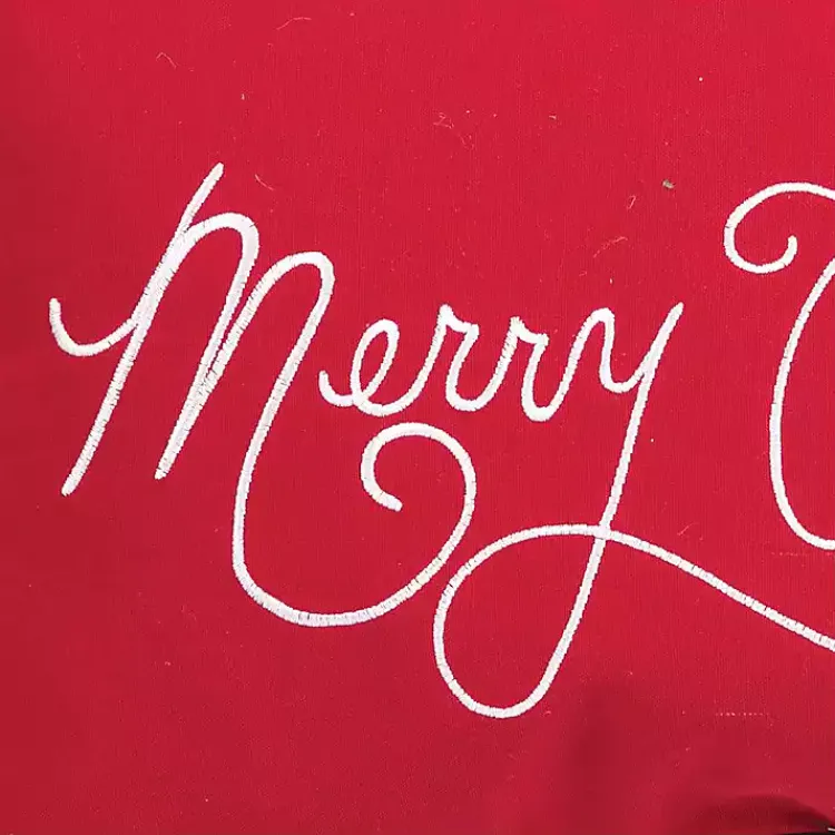 Christmas Pillows>Kirklands Home Red Merry Christmas Cursive Lumbar Pillow