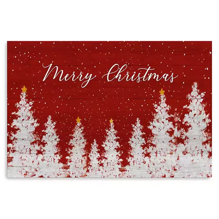 Christmas Art & Wall Decor>Kirklands Home Red Merry Christmas Forest Canvas Art Print, 24x36