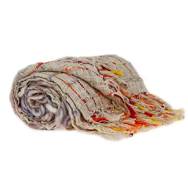 Blankets & Throws>Kirklands Home Red Primitive Squares Handloomed Throw Blanket