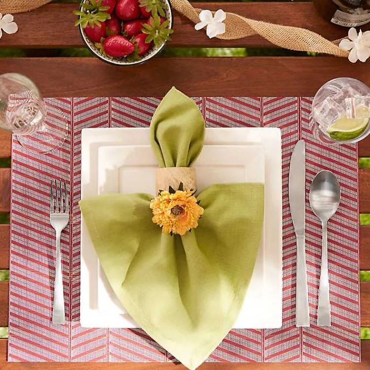 Kirklands Home Textu Twill Weave Placemats, Set of 6 Red Online