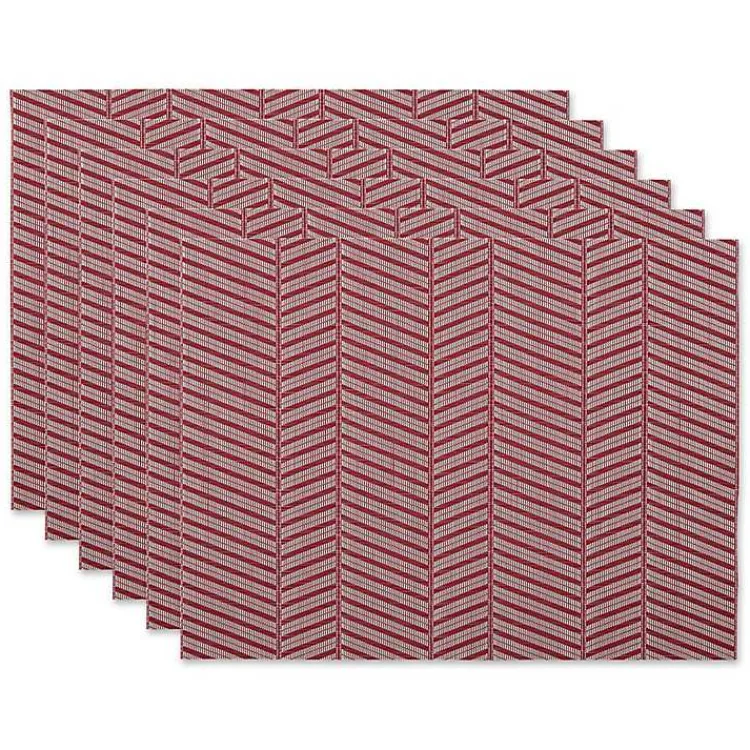 Kirklands Home Textu Twill Weave Placemats, Set of 6 Red Online