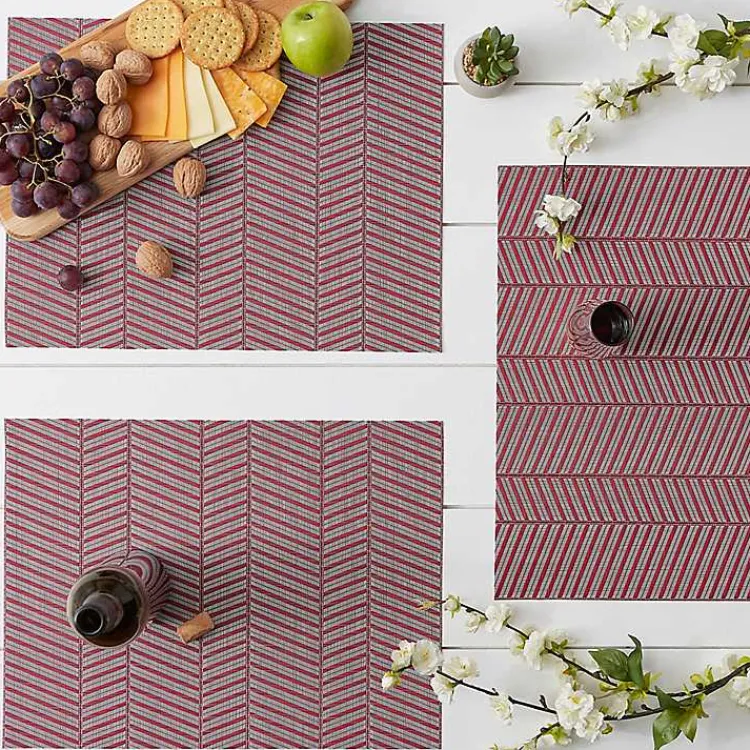 Kirklands Home Textu Twill Weave Placemats, Set of 6 Red Online