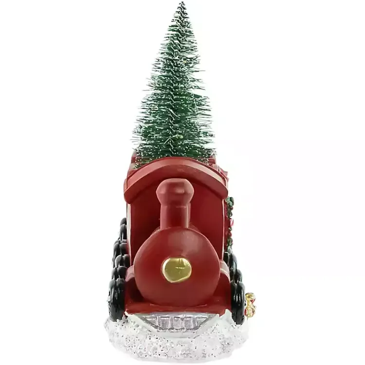 Christmas Decorations>Kirklands Home Train Decoration with LED Trees Red
