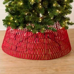 Christmas Tree Skirts & Collars>Kirklands Home Woven Seagrass Christmas Tree Collar, 28 in. Red