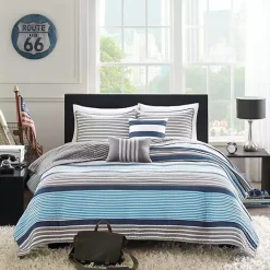 Kirklands Home Reversible Stripes 4-pc. Twin/Twin XL Quilt Set Best