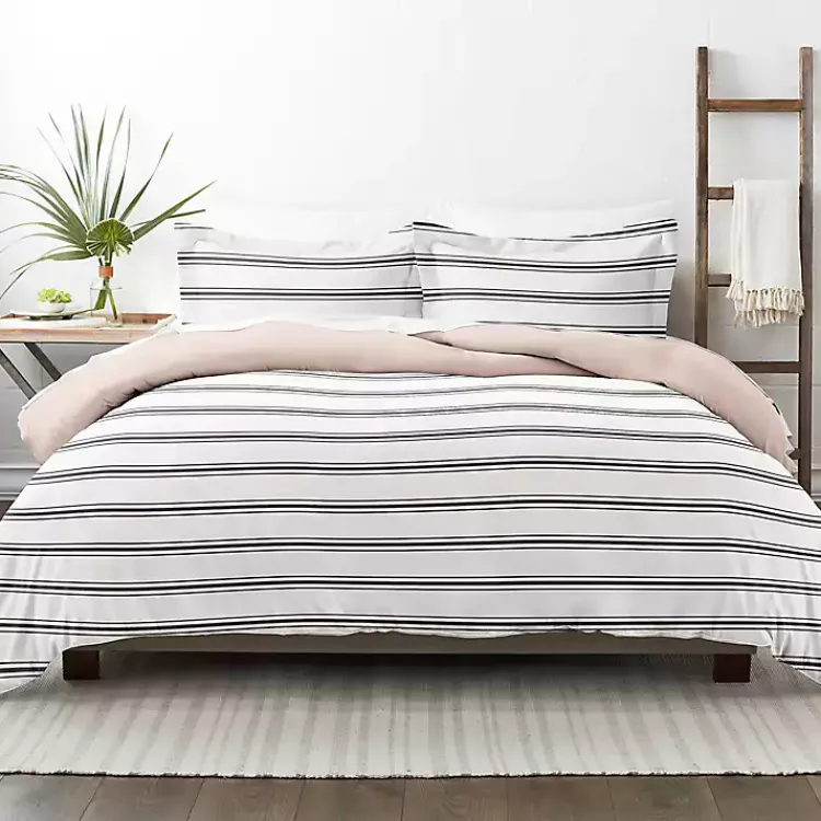 Kirklands Home Rose Pink Echo Stripe 2-pc. Twin Duvet Cover Set Outlet