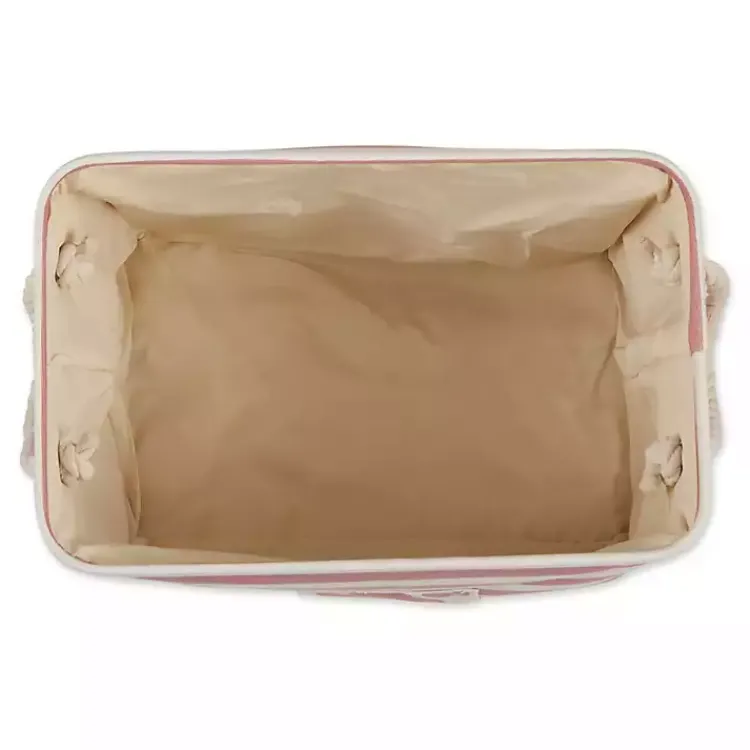 Baskets & Boxes>Kirklands Home Rose Striped Paw Large Rectangular Pet Bin