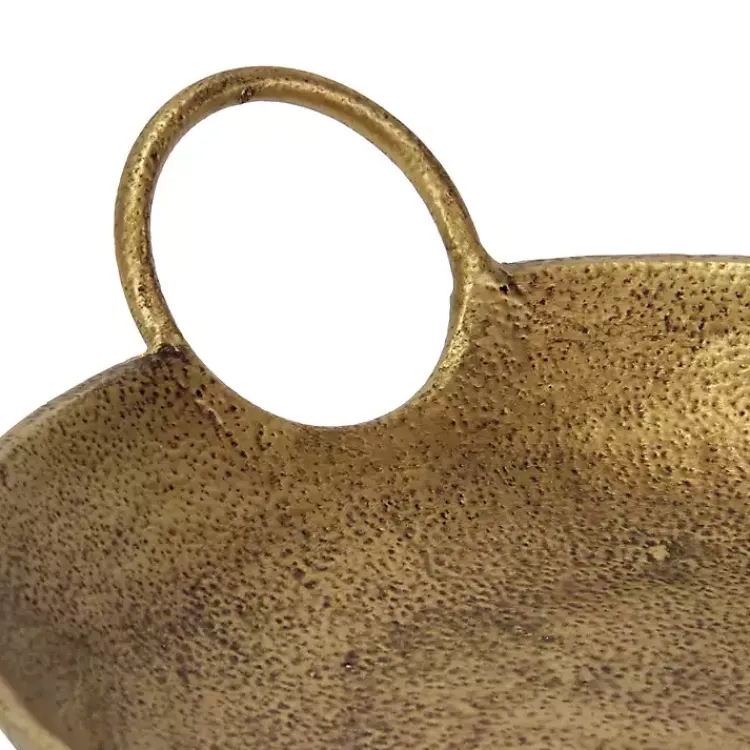 Decorative Bowls & Jars>Kirklands Home Round Cast Iron Dish with Handles Gold