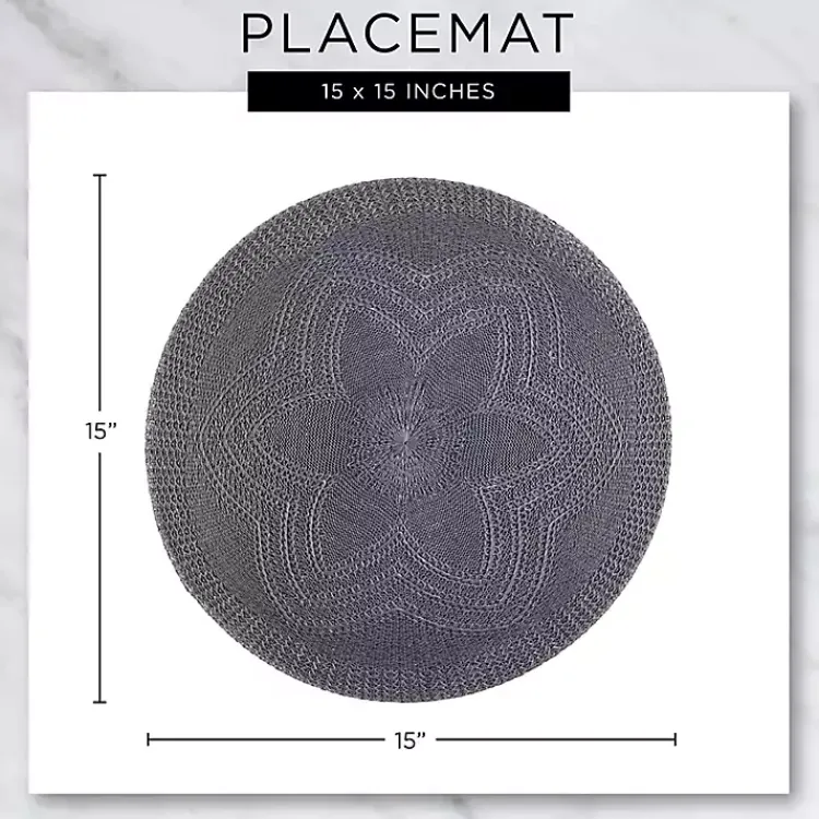 Kirklands Home Round Woven Lattice Placemats, Set of 6 Brown Clearance