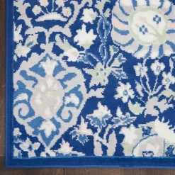 Kirklands Home Royal Blue Floral Motif Area Rug, 7x10 Best