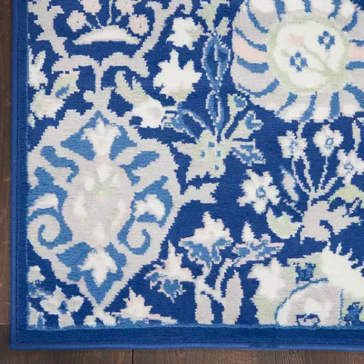Kirklands Home Royal Blue Floral Motif Area Rug, 7x10 Best