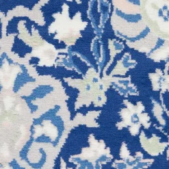 Kirklands Home Royal Blue Floral Motif Area Rug, 7x10 Best