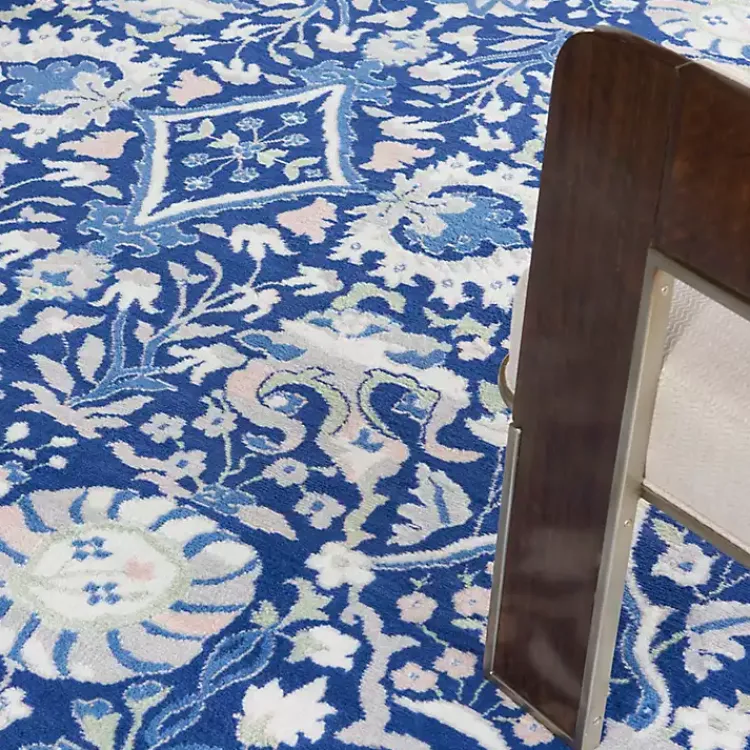 Kirklands Home Royal Blue Floral Motif Area Rug, 7x10 Best