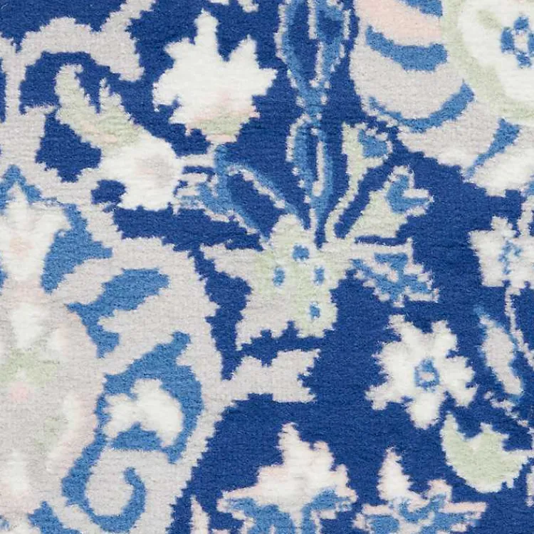 Kirklands Home Royal Blue Floral Motif Area Rug, 8x10 Clearance