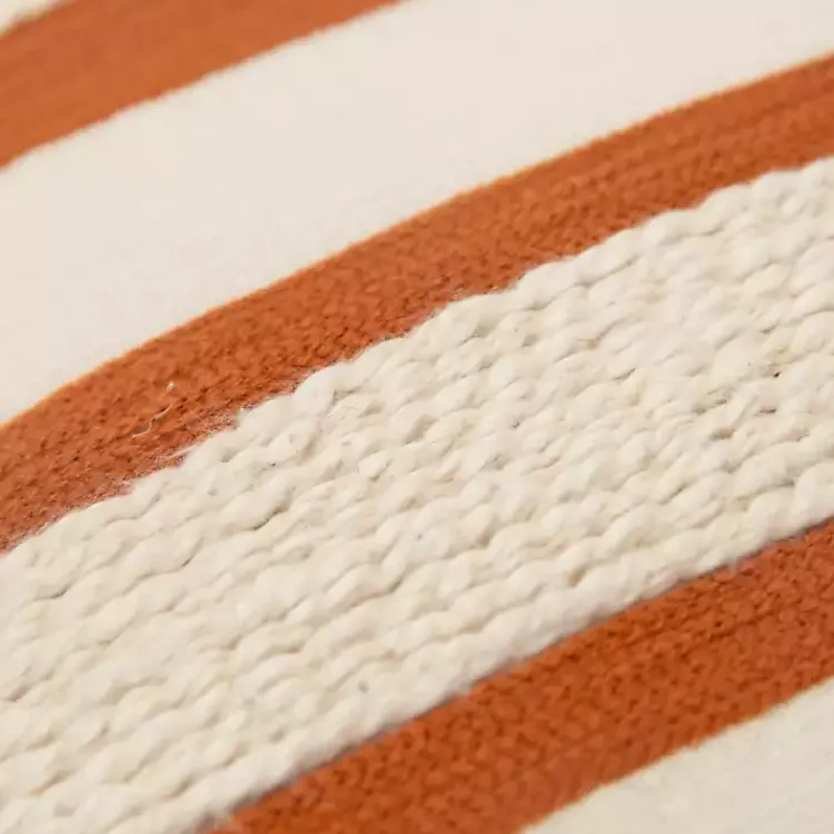 Pillows>Kirklands Home Rust and Ivory Ozzy Striped Pillow