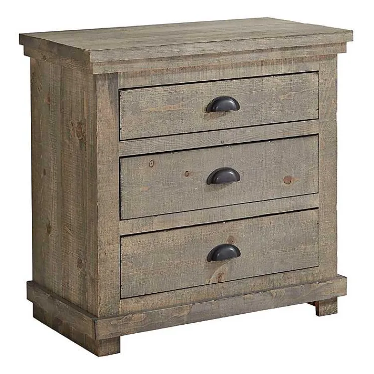 Kirklands Home Rustic 3-Drawer Wood Nightstand Brown Discount