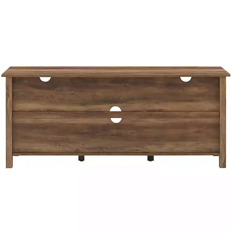 Kirklands Home Rustic Oak Wood Slatted Sides Media Cabinet Brown Discount