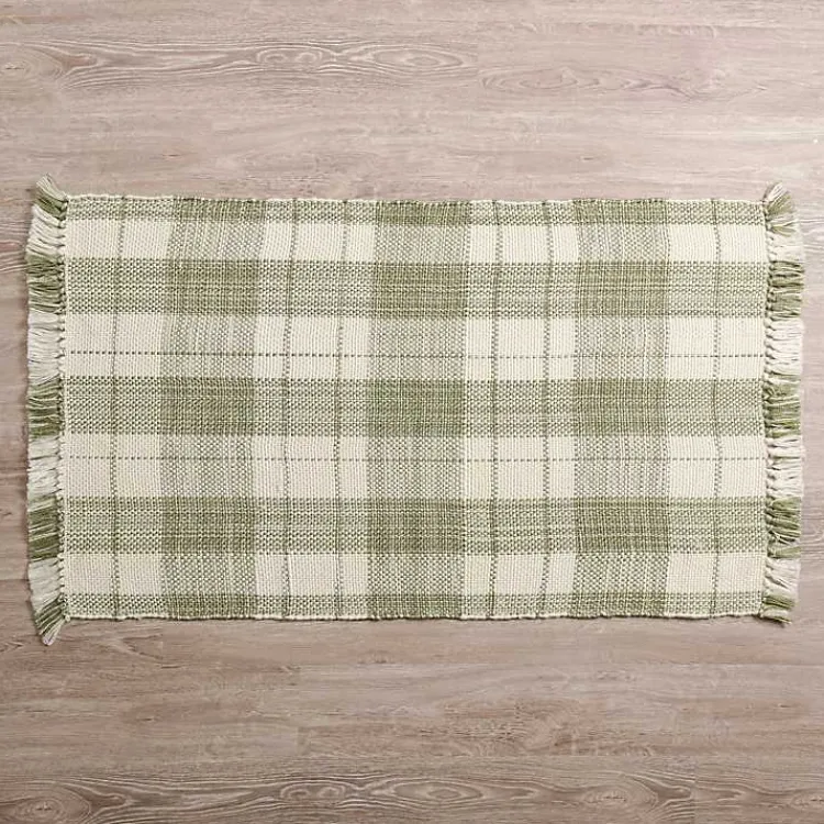 Kirklands Home Sage Plaid Leland Scatter Rug Green Best