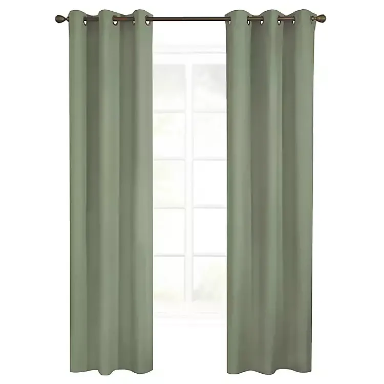 Kirklands Home Sage Room Darkening Curtain Panel Set, 95 in. Green Outlet