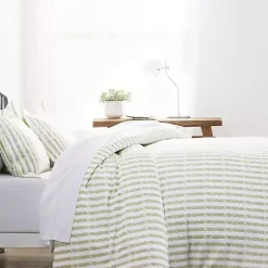 Kirklands Home Sage Rugged Stripes Puffed King 3-pc. Duvet Set Best