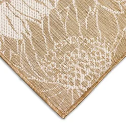 Kirklands Home Sand Floral Blooms Outdoor Area Rug, 4x7 New