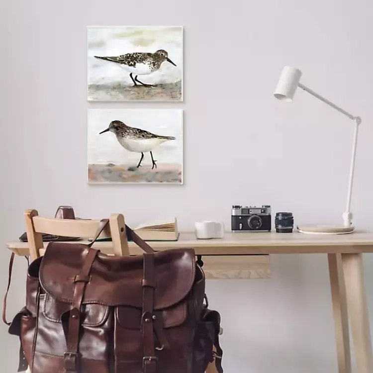 Kirklands Home Sandpiper on Coast Framed 2pc Canvas Art Print Set Sale