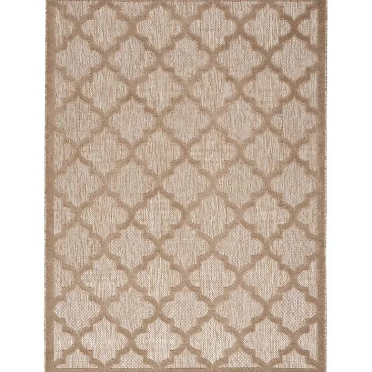 Kirklands Home Sandstone Natural Trellis Outdoor Area Rug, 4x6
