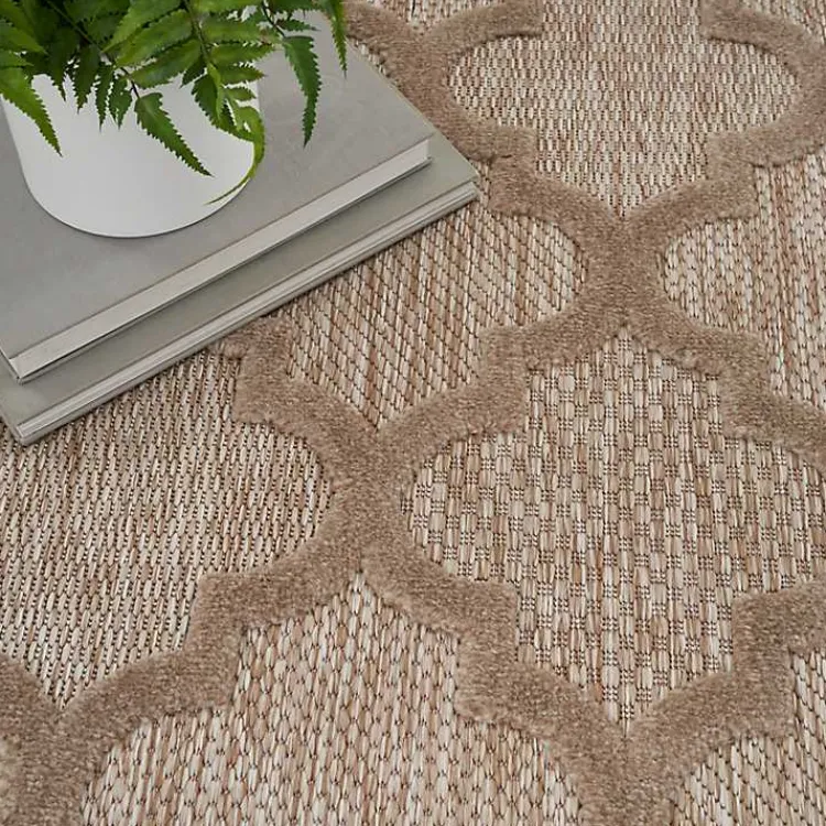 Kirklands Home Sandstone Natural Trellis Outdoor Area Rug, 4x6