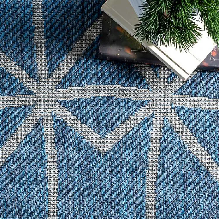 Kirklands Home Sanford Blue Geometric Shapes Outdoor Rug, 8x10 Sale