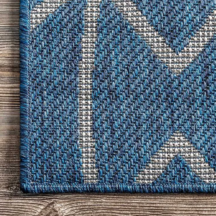 Kirklands Home Sanford Blue Geometric Shapes Outdoor Rug, 8x10 Sale