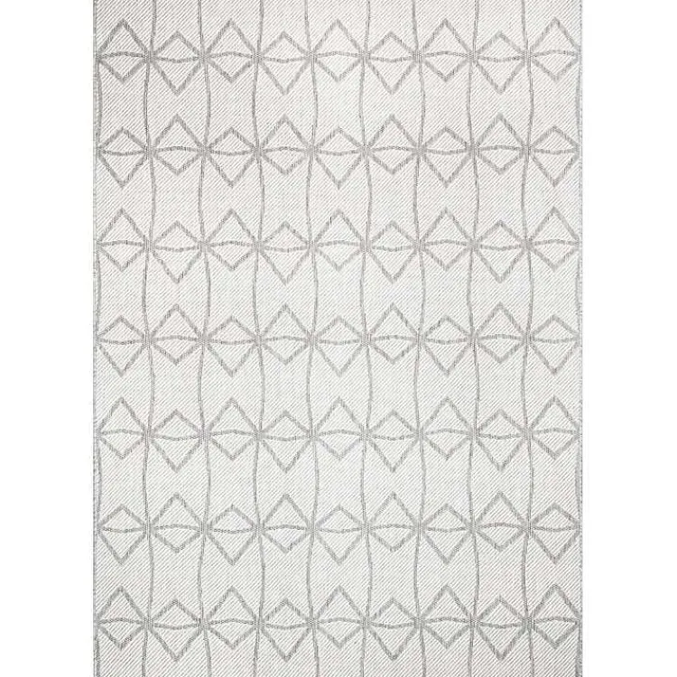 Kirklands Home Sanford Light Geometric Outdoor Rug, 5x8 Gray Clearance