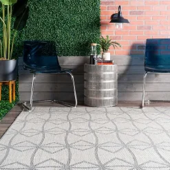 Kirklands Home Sanford Light Geometric Outdoor Rug, 5x8 Gray Clearance