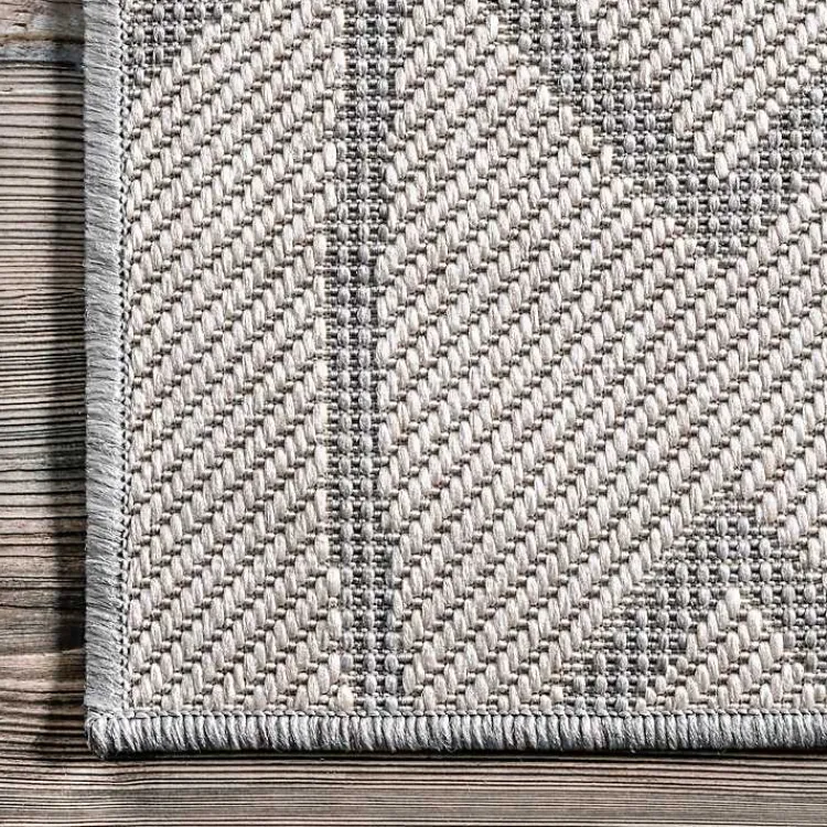 Kirklands Home Sanford Light Geometric Outdoor Rug, 5x8 Gray Clearance