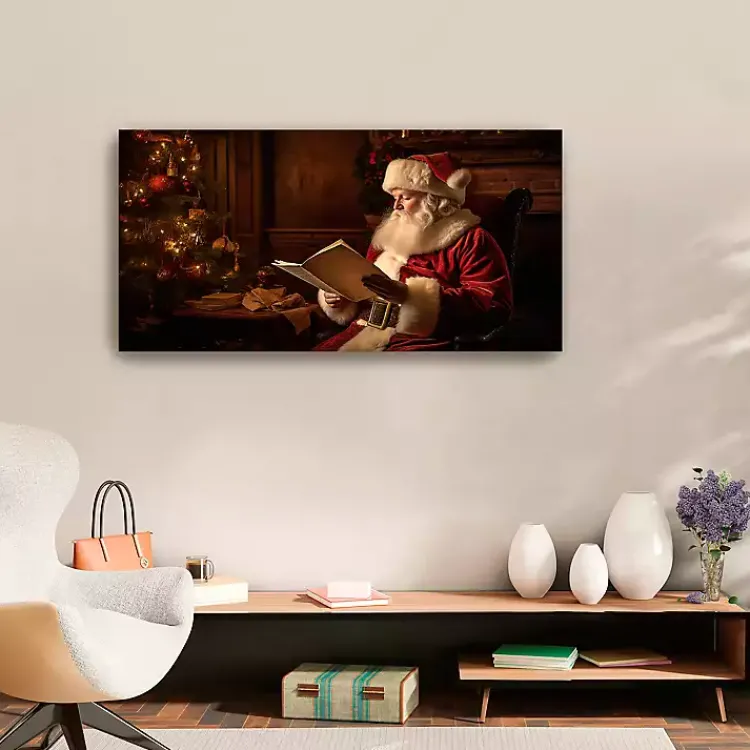 Christmas Art & Wall Decor>Kirklands Home Santa and List Canvas Art Print