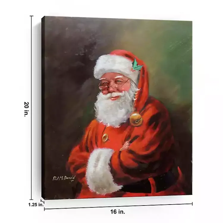 Christmas Art & Wall Decor>Kirklands Home Santa Claus Portrait Canvas Art Print Multi