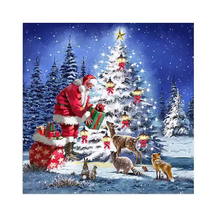 Christmas Art & Wall Decor>Kirklands Home Santa Giving Gifts Canvas Art Print